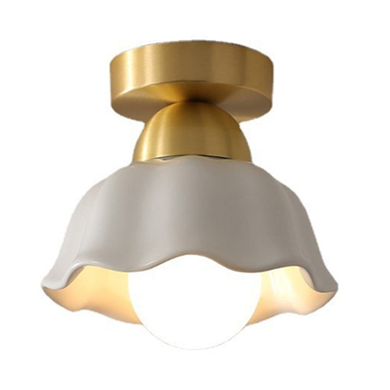 1-Light Ceiling Light Modern Ceiling Mount Lamp with Copper for Corridor