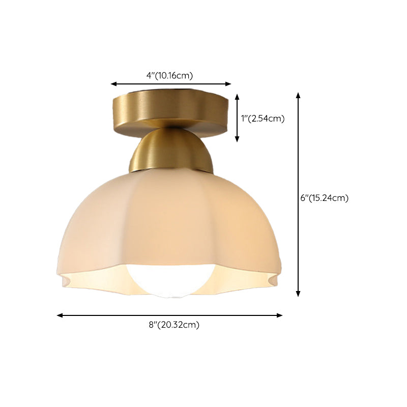 1-Light Ceiling Light Modern Ceiling Mount Lamp with Copper for Corridor