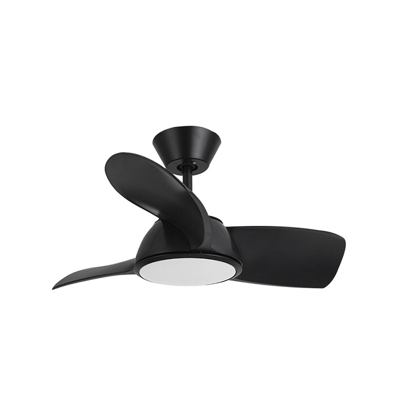 3-Blade Ceiling Fan Contemporary LED Black/Golden Fan with Light for Foyer