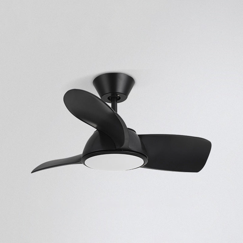 3-Blade Ceiling Fan Contemporary LED Black/Golden Fan with Light for Foyer