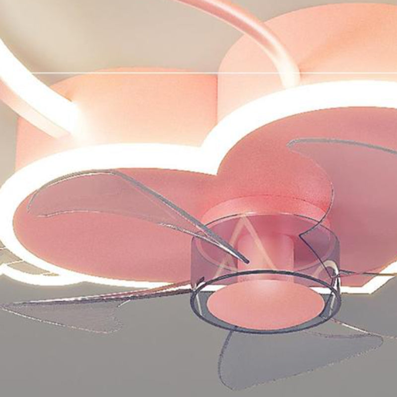 Polish Finish LED Ceiling Fan 7-Blade Children Fan with Light for Home