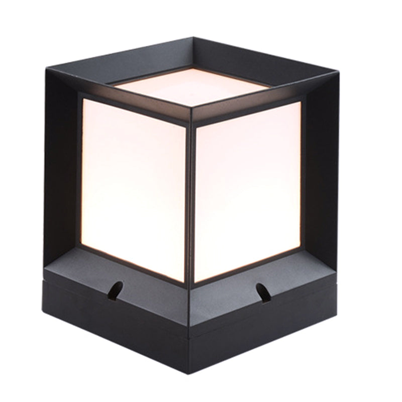 Modern Simple Aluminum Outdoor Light Rectangle Shape Solar Energy Pillar Lamp for Outdoor