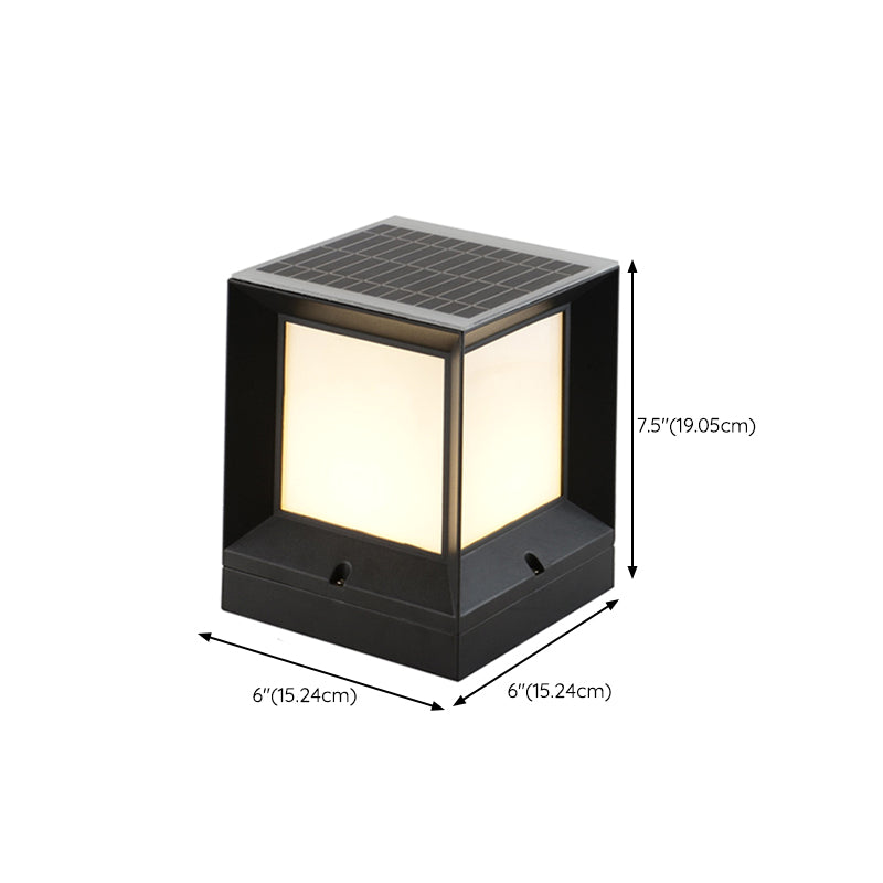 Modern Simple Aluminum Outdoor Light Rectangle Shape Solar Energy Pillar Lamp for Outdoor