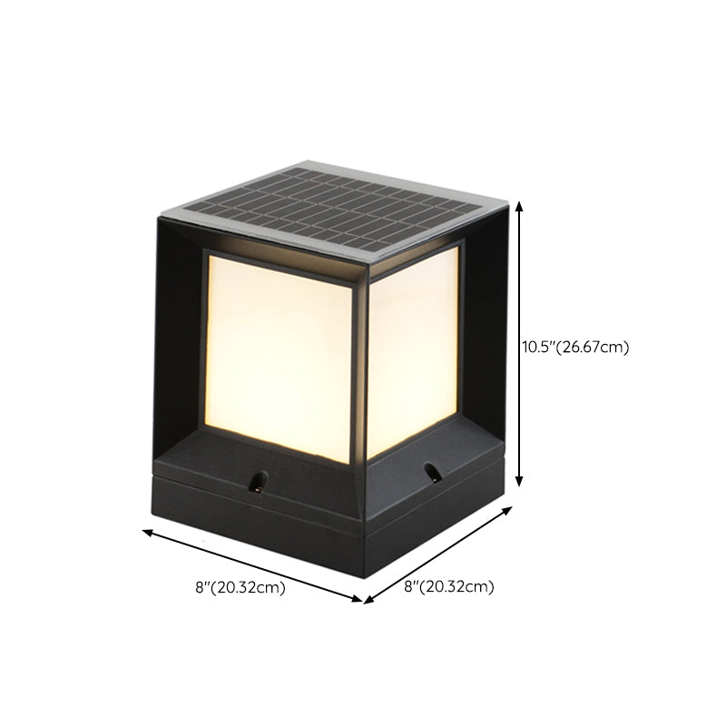 Modern Simple Aluminum Outdoor Light Rectangle Shape Solar Energy Pillar Lamp for Outdoor