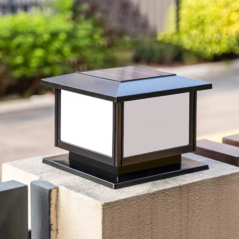 Modern Style Pillar Lamp Minimalist Outdoor Lamp for Backyard