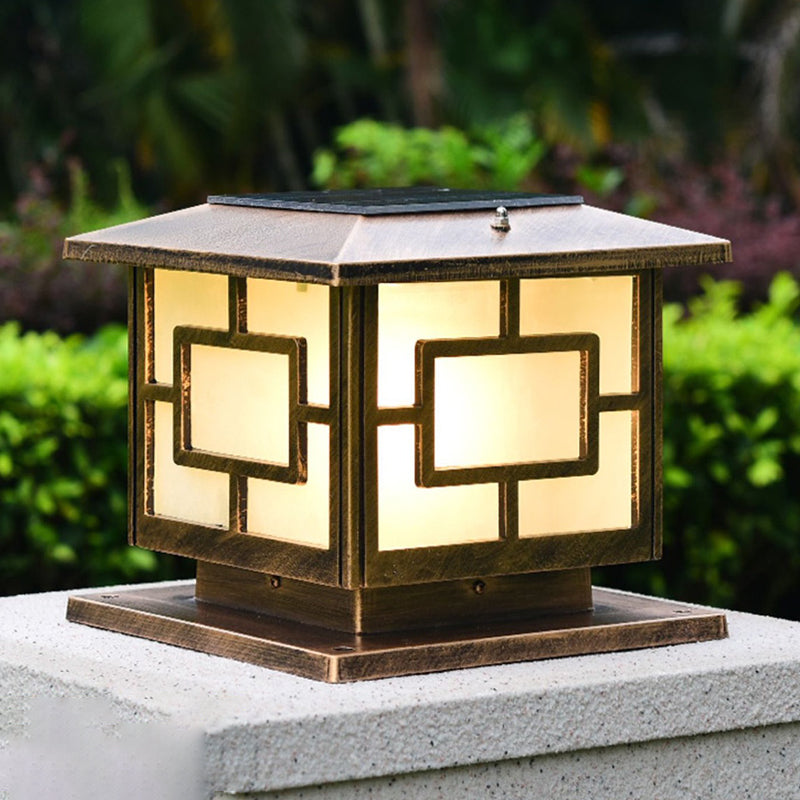 Contemporary Pillar Lamp Minimalist Outdoor Lamp for Backyard