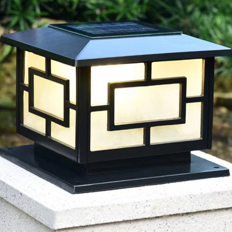 Contemporary Pillar Lamp Minimalist Outdoor Lamp for Backyard