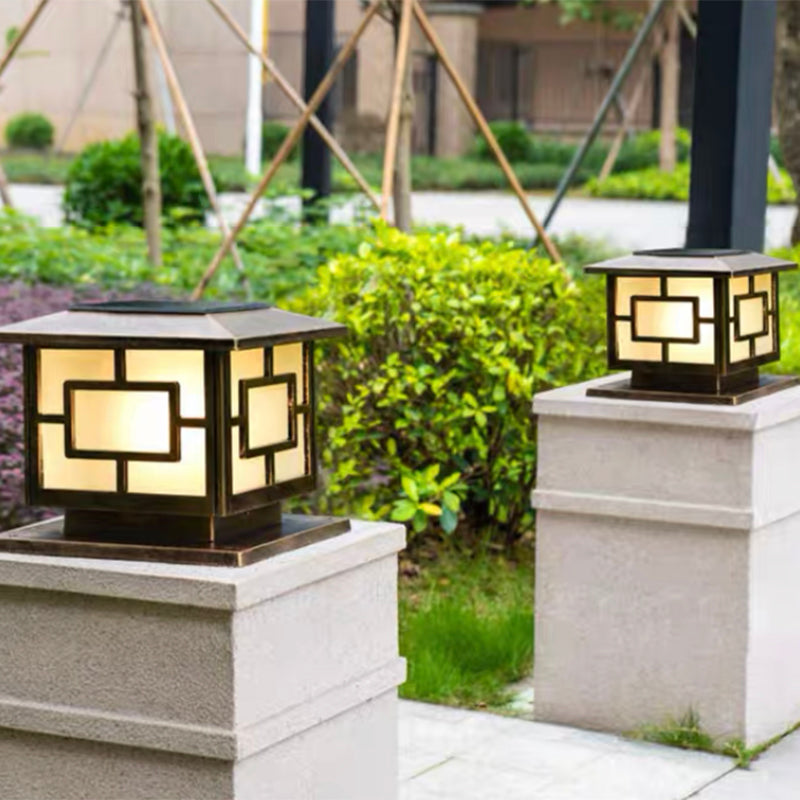 Contemporary Pillar Lamp Minimalist Outdoor Lamp for Backyard