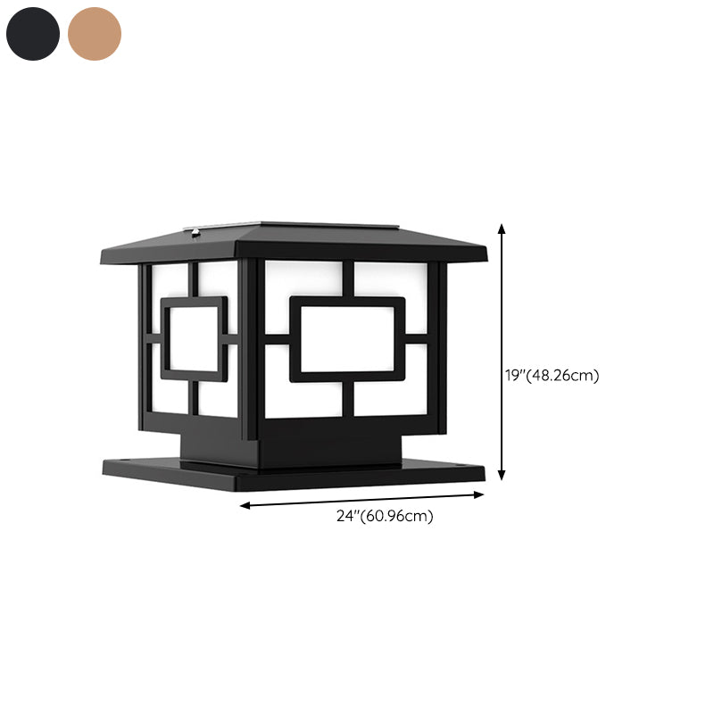 Contemporary Pillar Lamp Minimalist Outdoor Lamp for Backyard