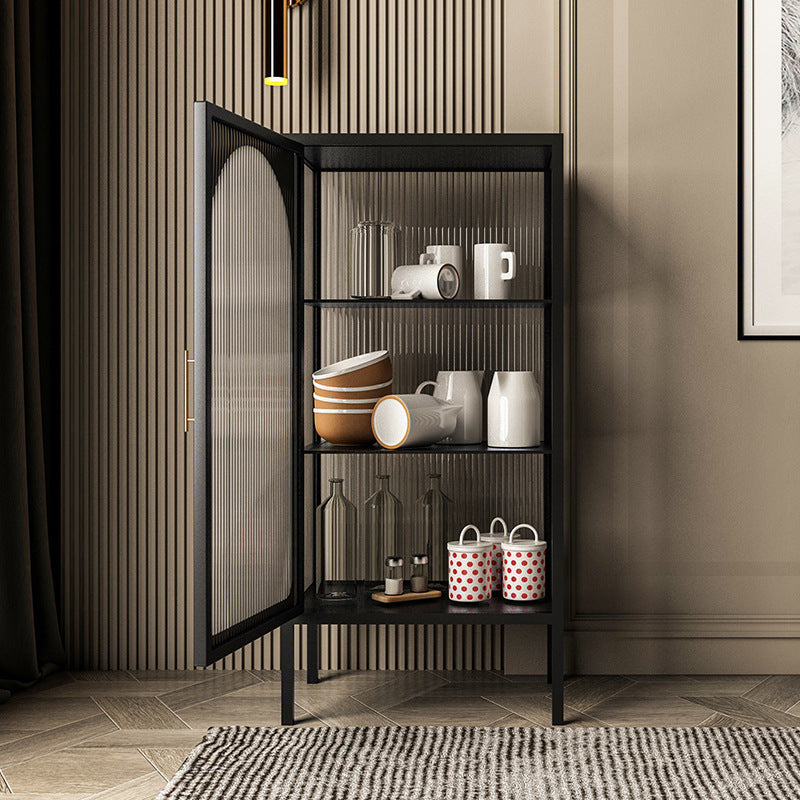 Contemporary Curio Cabinet Metal Storage Cabinet for Living Room