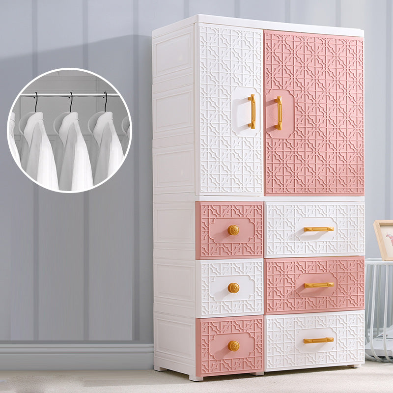Hinged Wardrobe Cabinet with Legs Plastic Wardrobe Closet for Home