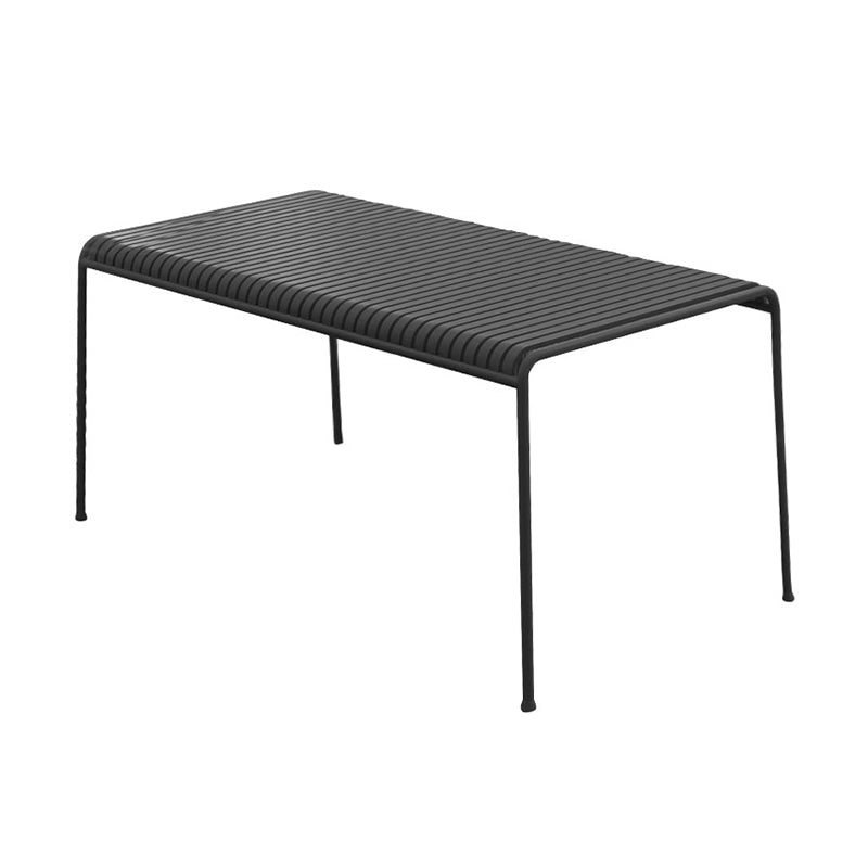 Black Outdoor Iron Patio Table Contemporary Water Resistant Patio Table