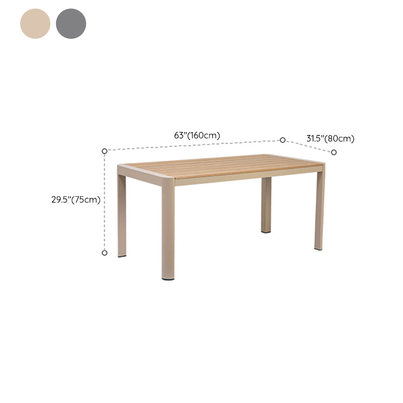 Modern Aluminum Frame Patio Table Outdoor Water and UV Resistant Patio Table