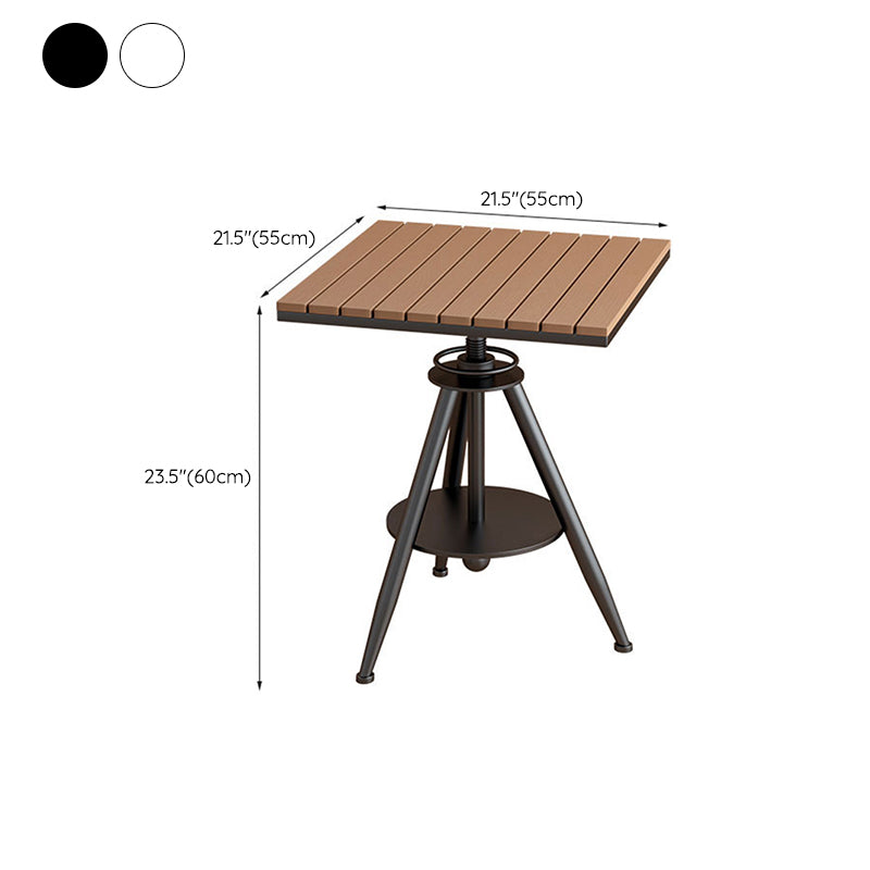 Outdoor Square Adjustable Height Patio Table Modern Iron Frame Patio Table