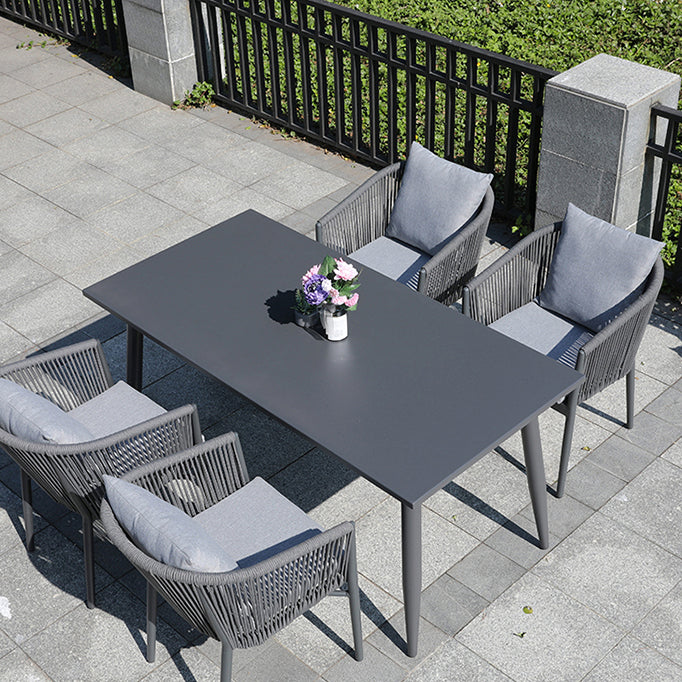 Contemporary Aluminum Frame Patio Table Water and UV Resistant Patio Table