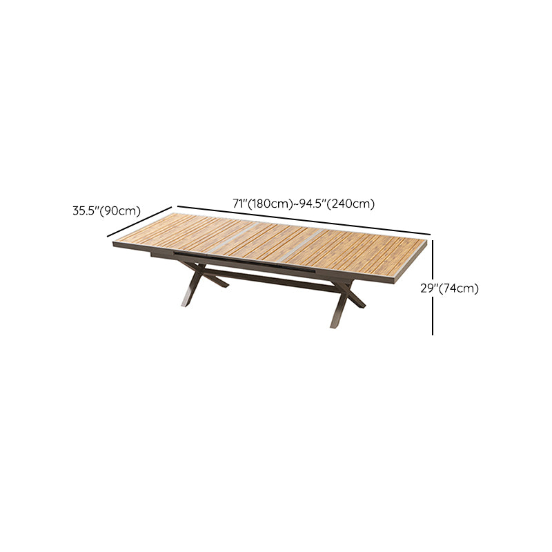 Contemporary Aluminum Frame Patio Table Water and UV Resistant Patio Table