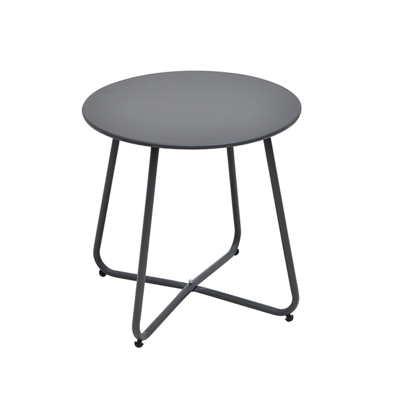 Contemporary Round Patio Table Iron Frame UV Resistant Patio Table