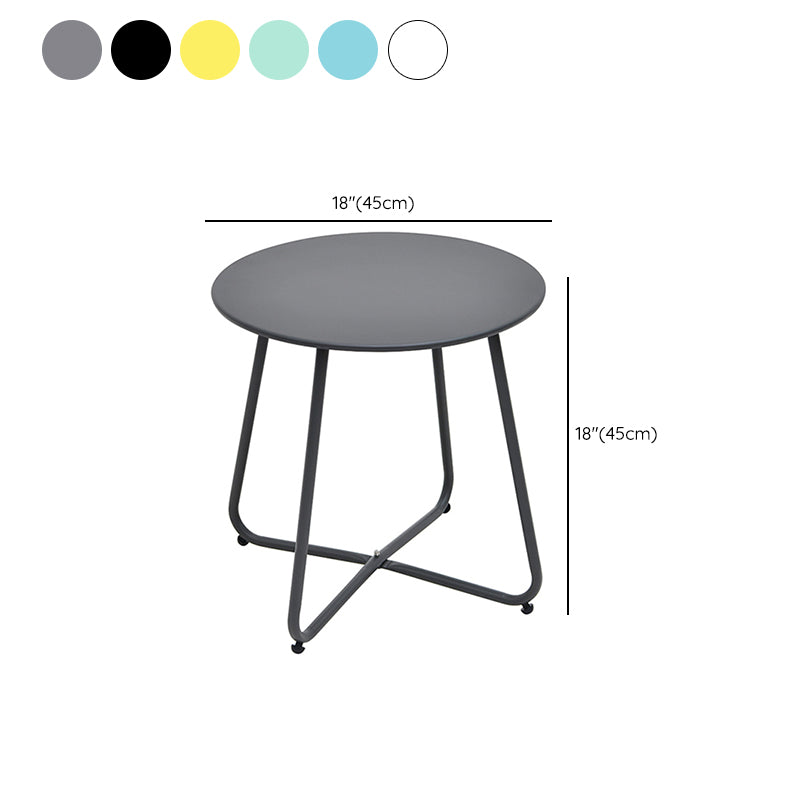 Contemporary Round Patio Table Iron Frame UV Resistant Patio Table