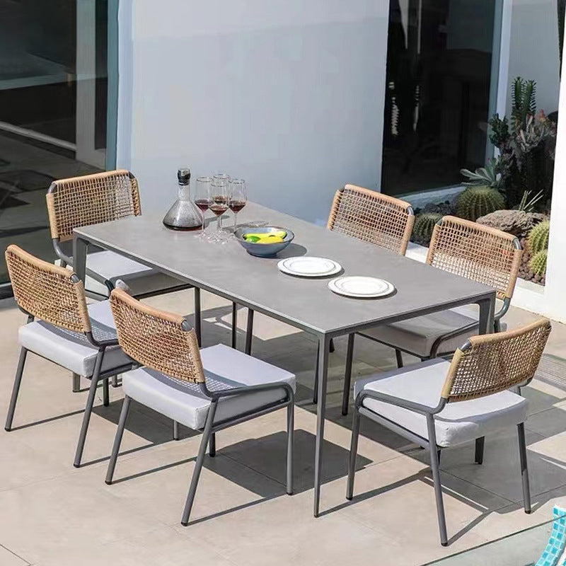 Contemporary Aluminum Frame Patio Table Outdoor Rust Resistant Patio Table