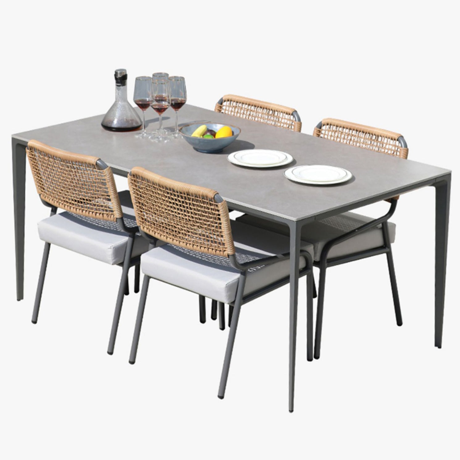 Contemporary Aluminum Frame Patio Table Outdoor Rust Resistant Patio Table