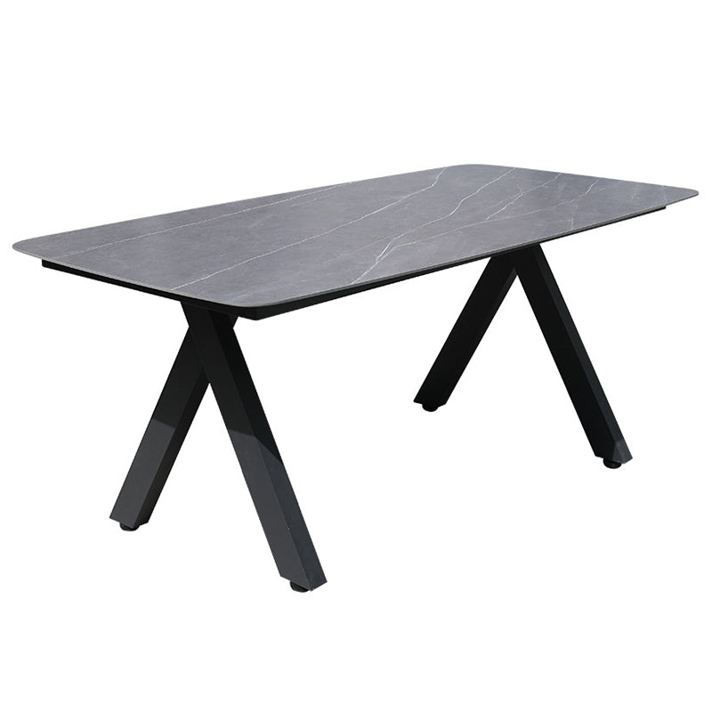 Modern Rectangle Aluminum Frame Patio Table Water and Rust Resistant Patio Table