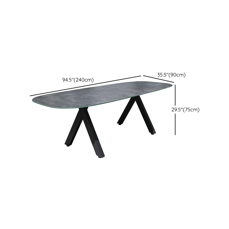 Modern Rectangle Aluminum Frame Patio Table Water and Rust Resistant Patio Table