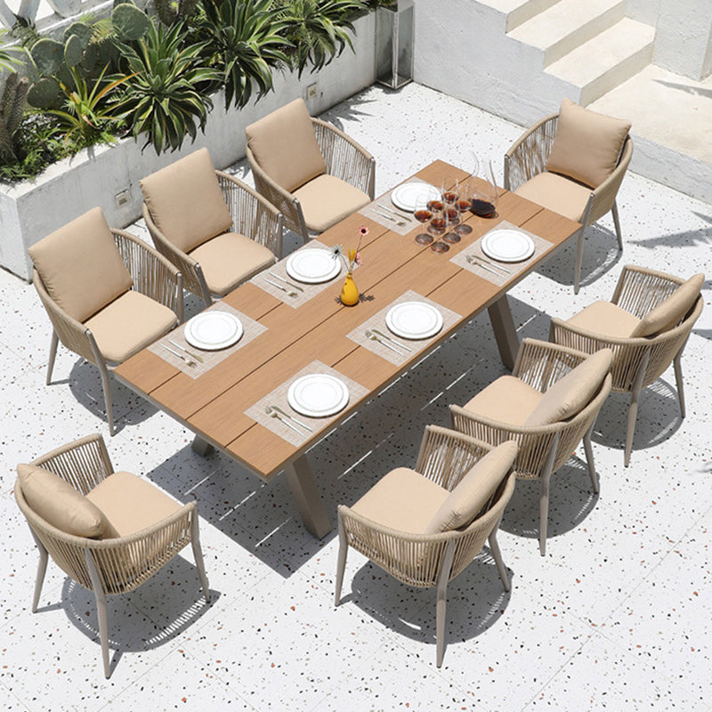 Contemporary Aluminum Frame Patio Table Outdoor Rust Resistant Dining Table