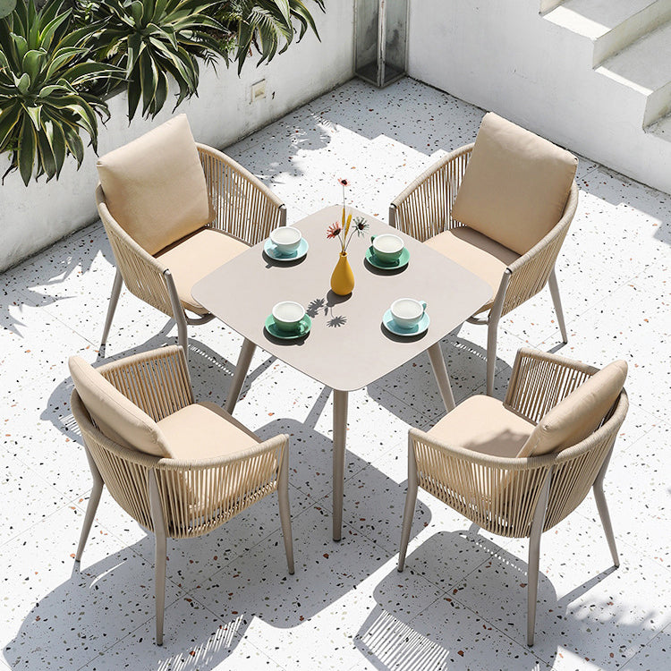 Contemporary Aluminum Frame Patio Table Outdoor Rust Resistant Dining Table