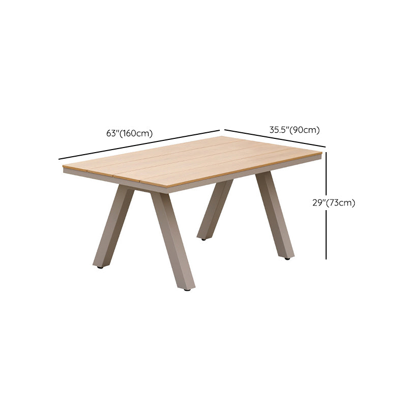 Contemporary Aluminum Frame Patio Table Outdoor Rust Resistant Dining Table