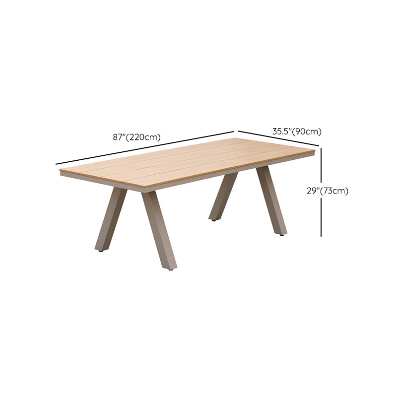 Contemporary Aluminum Frame Patio Table Outdoor Rust Resistant Dining Table