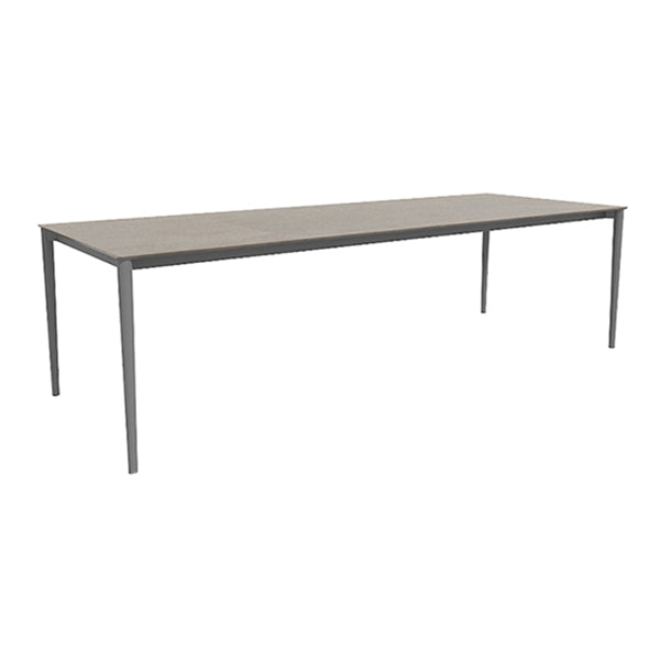 Rectangle Stone Top Patio Table Modern Dining Table with Aluminum Frame