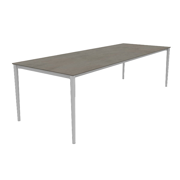 Rectangle Stone Top Patio Table Modern Dining Table with Aluminum Frame