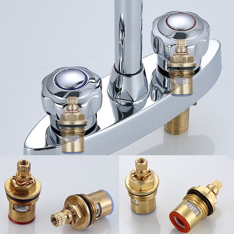 Swivel Spout Centerset Lavatory Faucet Contemporary Brass Bathroom Faucet