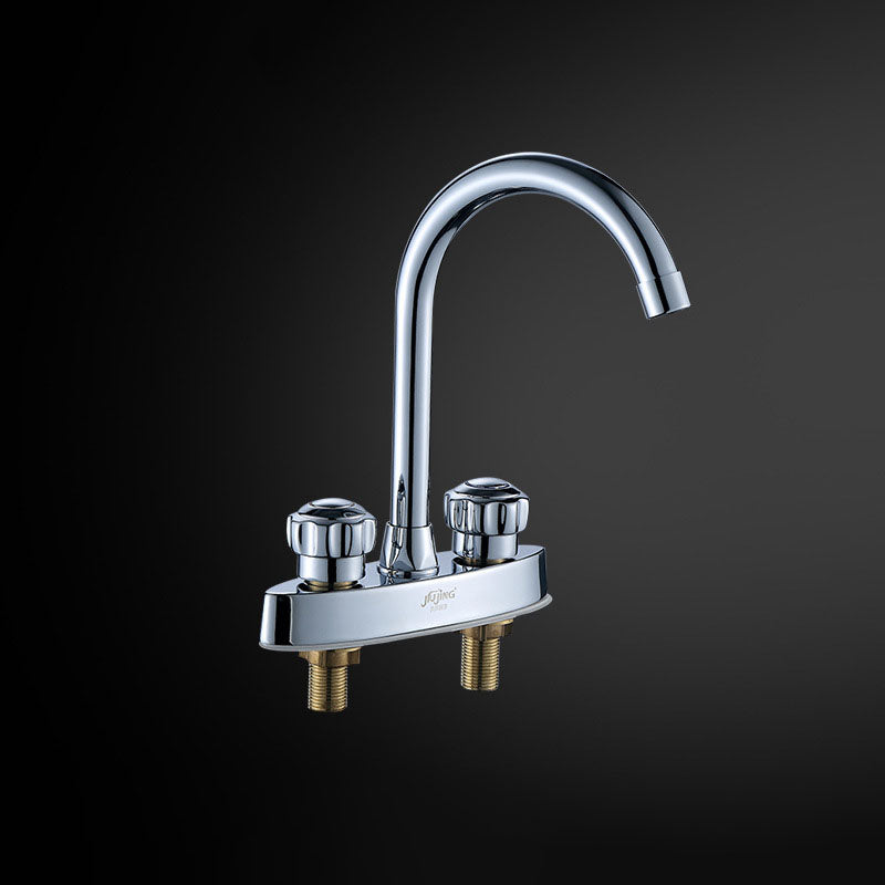 Swivel Spout Centerset Lavatory Faucet Contemporary Brass Bathroom Faucet