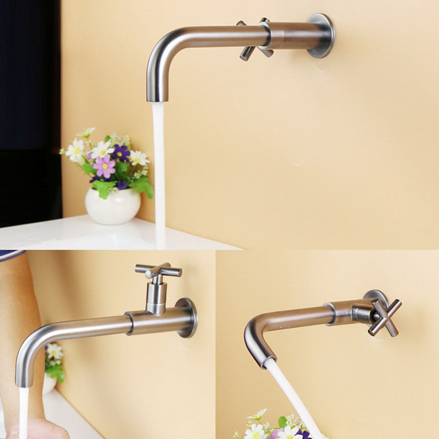 Wall Mounted Faucets Single Cross Handle Faucet for Bathroom