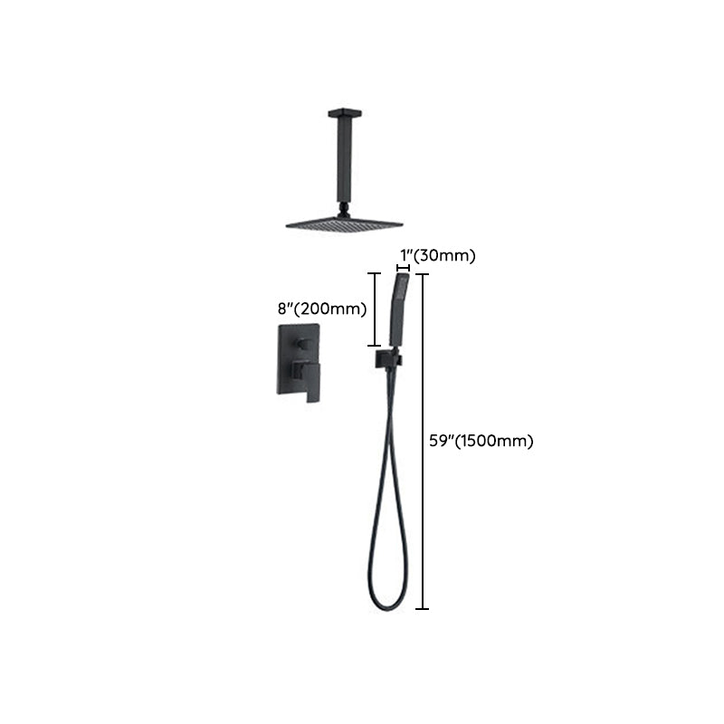 Modern Shower Faucet Brass Temperature Control Ceiling Mounted Shower Set