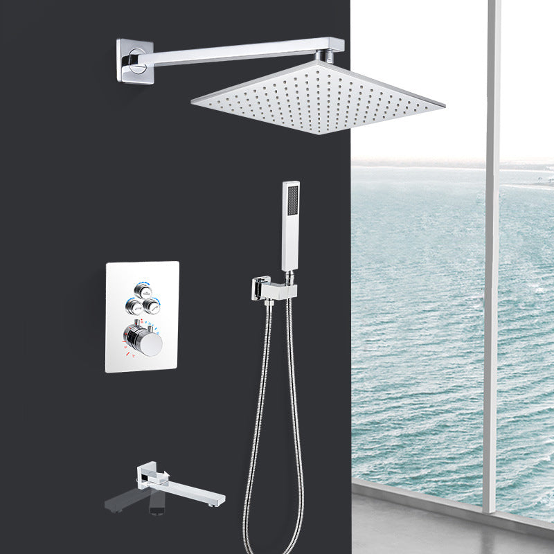 Modern Shower System Brass Temperature Control Adjustable Shower Head Shower Set