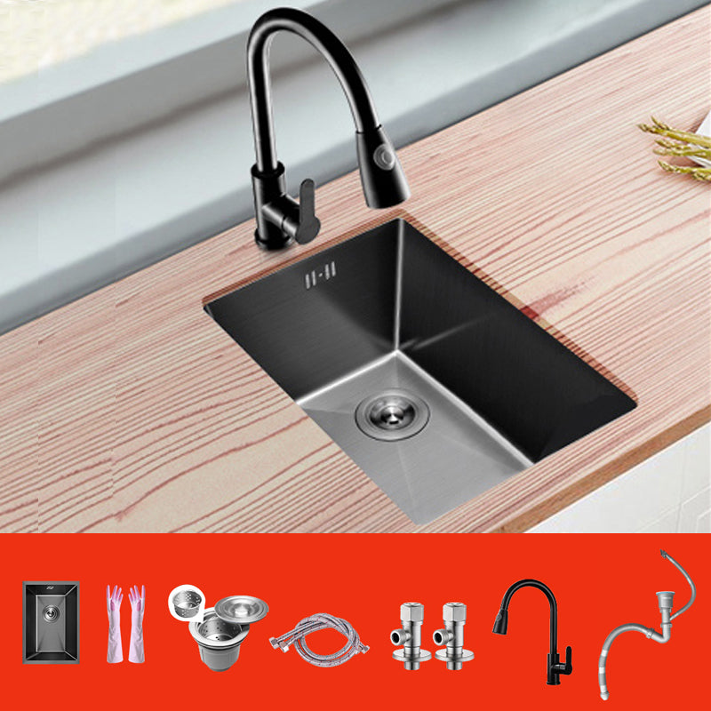 Classic Black Sink Overflow Stainless Steel Workstation Sink with Faucet