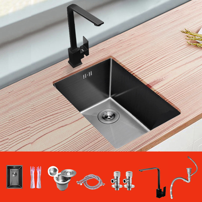 Classic Black Sink Overflow Stainless Steel Workstation Sink with Faucet