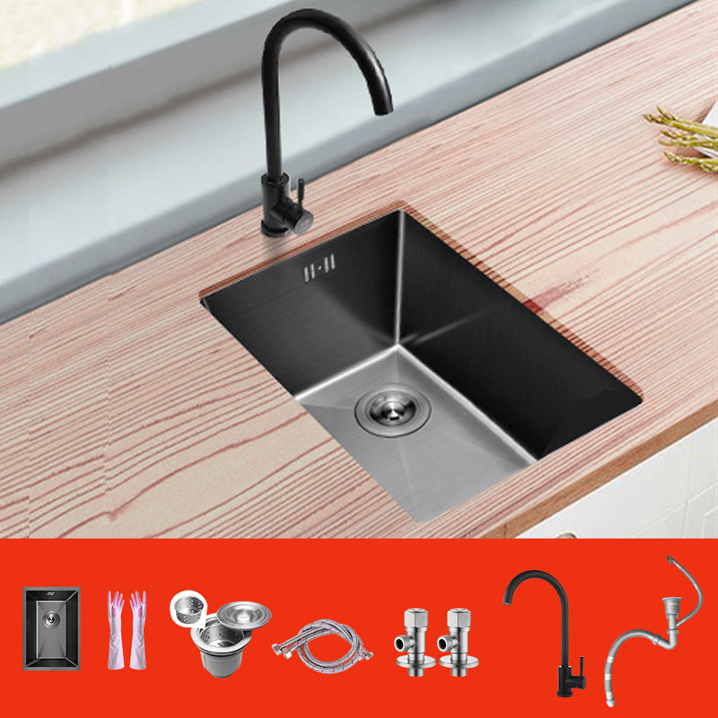 Classic Black Sink Overflow Stainless Steel Workstation Sink with Faucet