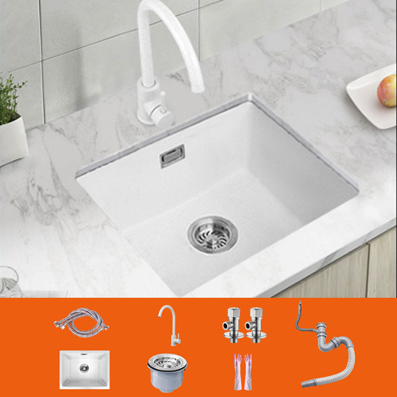 Modern Quartz Sink Solid Color Square Single Bowl Kitchen Sink