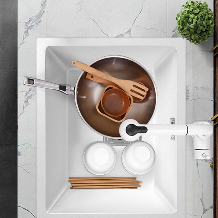 Modern Quartz Sink Solid Color Square Single Bowl Kitchen Sink