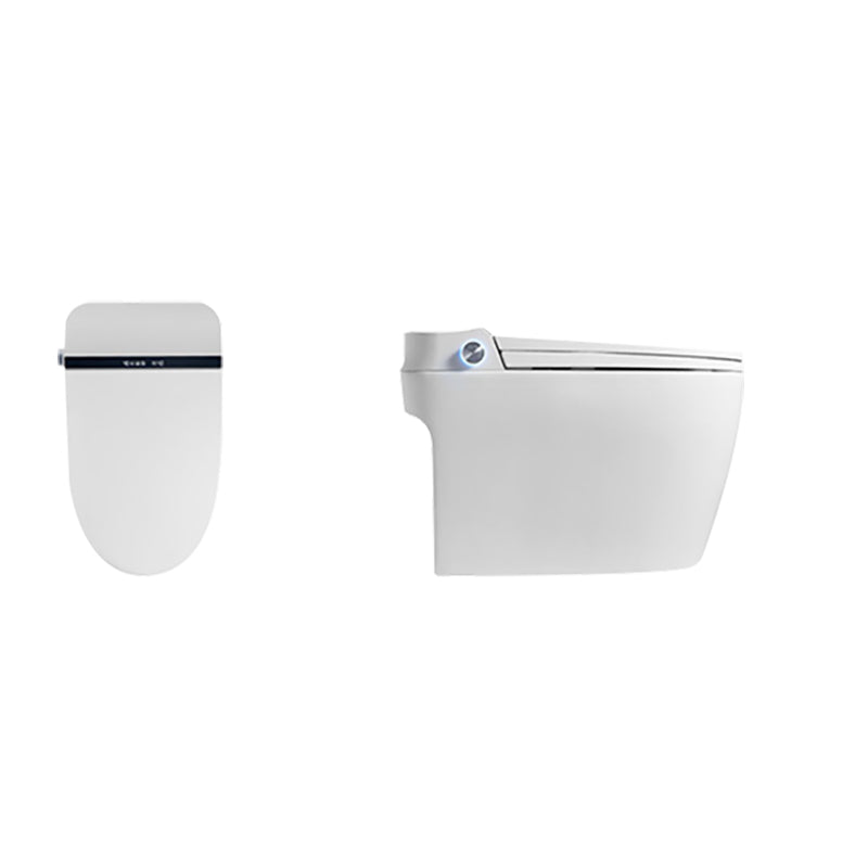 Contemporary Elongated Warm Air Dryer Ceramic Foot Sensor Floor Mount Bidet