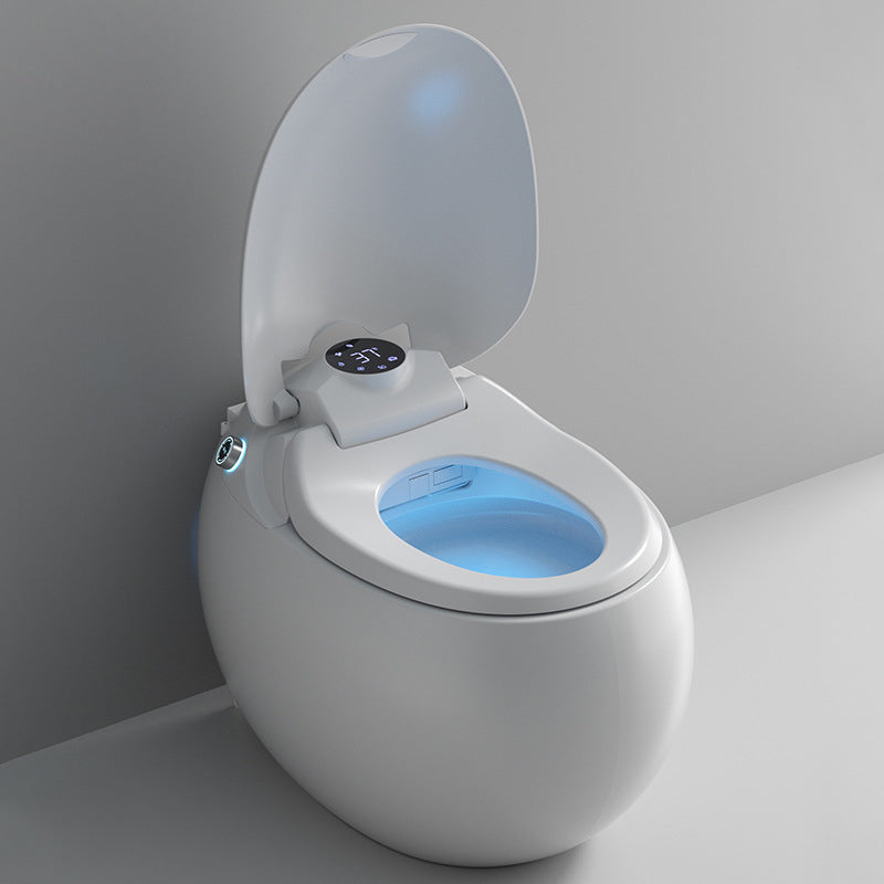 Heated Seat White Bidet Elongated Smart Horizontal Floor Mount Bidet