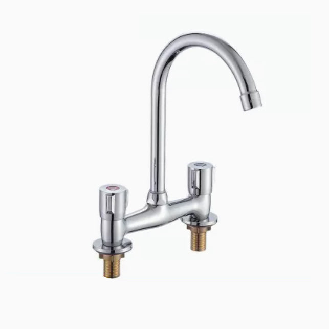 Modern Pull down Faucet Two Handles Pot Filler High Arc Profile Filler