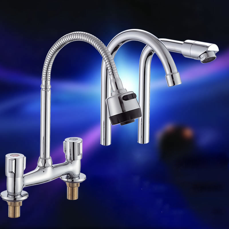 Modern Pull down Faucet Two Handles Pot Filler High Arc Profile Filler