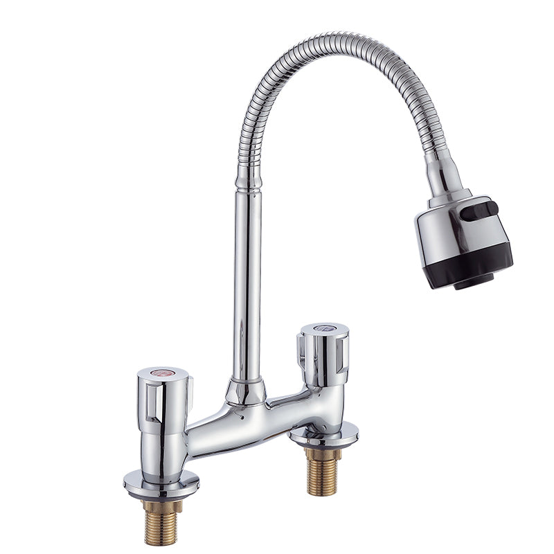 Modern Pull down Faucet Two Handles Pot Filler High Arc Profile Filler