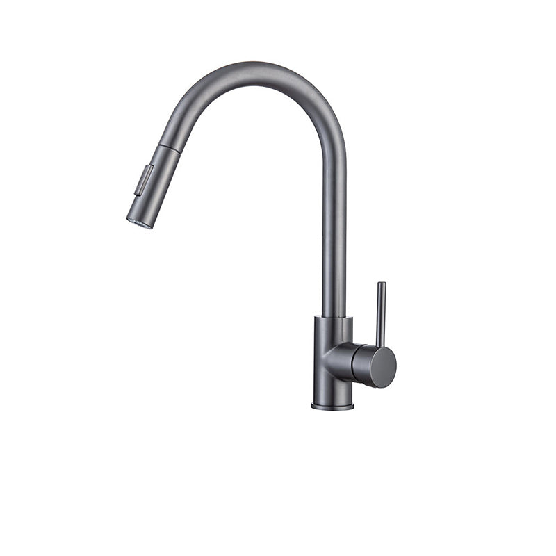 Gooseneck Kitchen Sink Faucet Swivel Spout with Pull down Sprayer