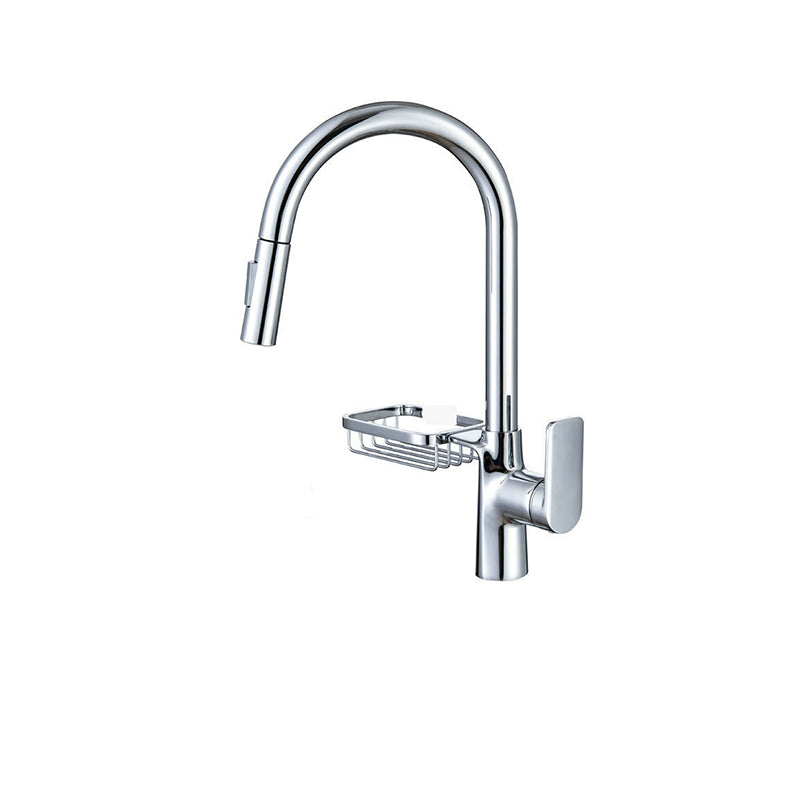 Gooseneck Kitchen Sink Faucet Swivel Spout with Pull down Sprayer