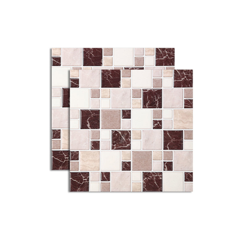 Pattern Matte Color Stone Peel and Paste Mosaic Tile Peel and Paste Tile Set of 2